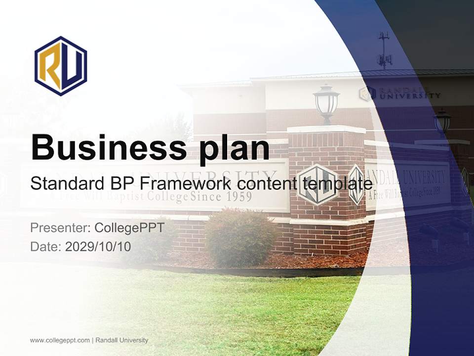 Randall University Competition/Entrepreneurship Contest PPT Template4:3 ratio PPT effect preview image9