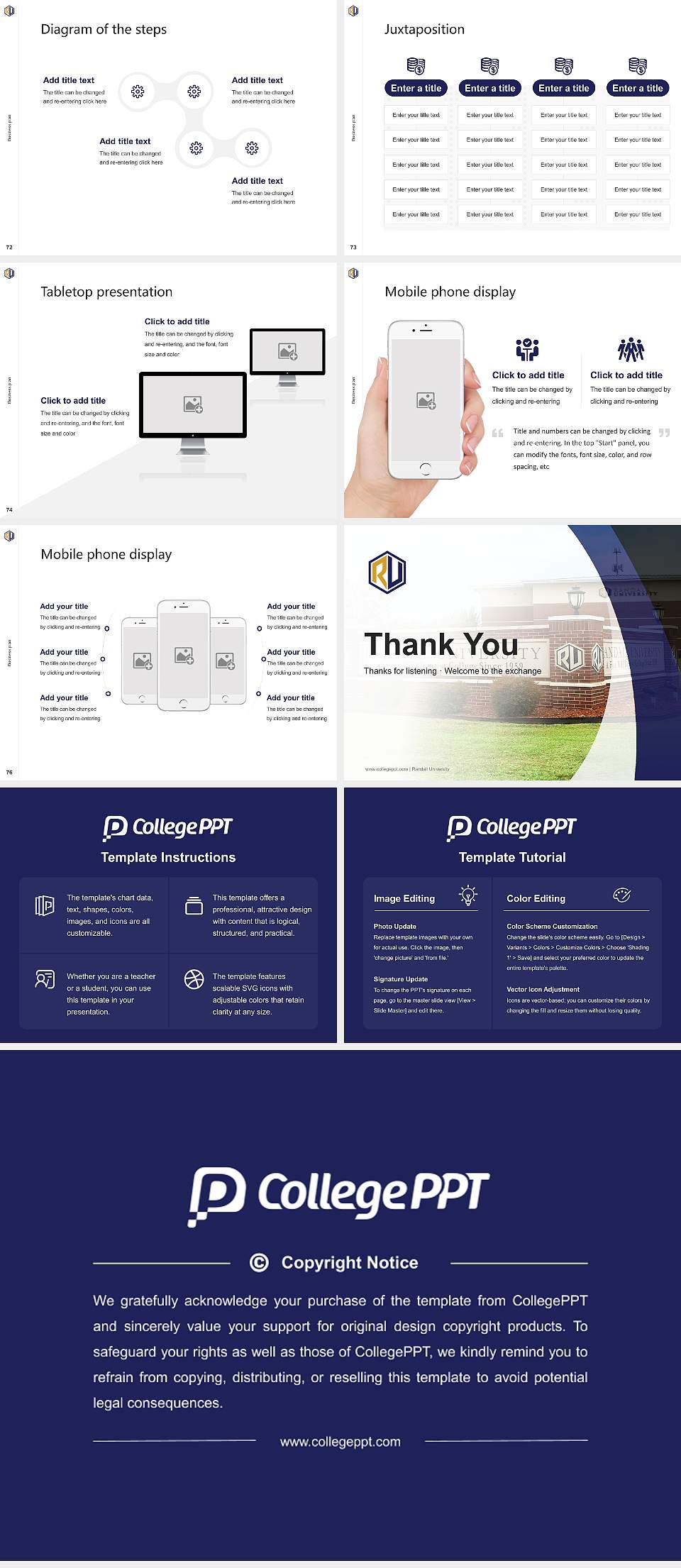 Randall University Competition/Entrepreneurship Contest PPT Template4:3 ratio PPT effect preview image9