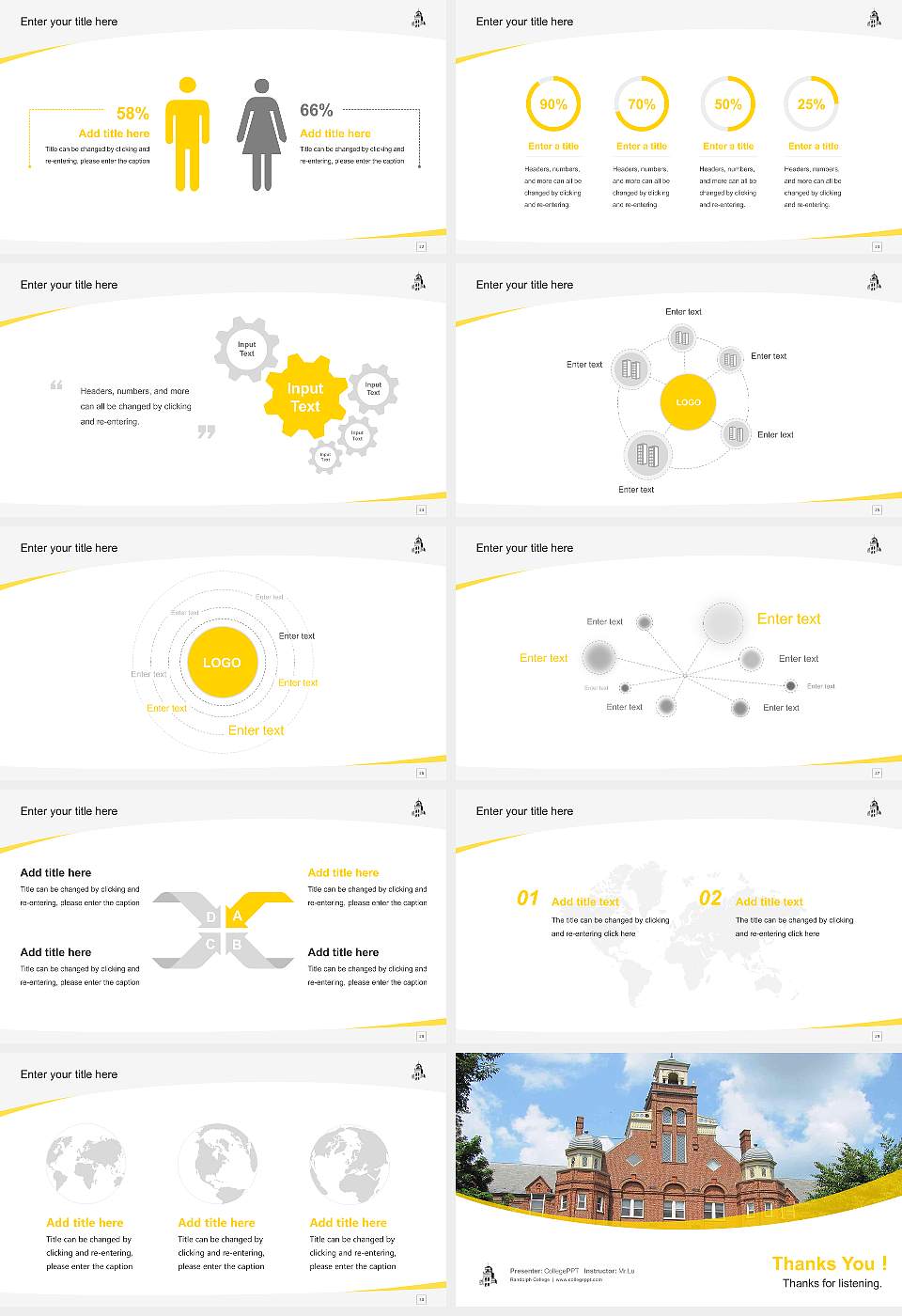 Randolph College Course/Courseware Creation PPT Template16:9 ratio PPT effect preview image4