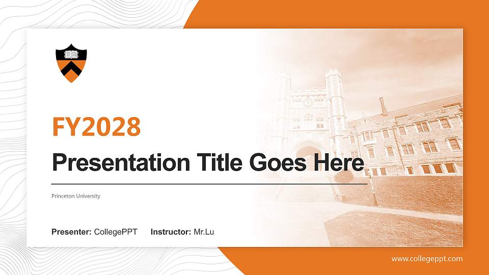 Princeton University Academic Presentation/Research Findings Report PPT Template16:9 ratio PPT effect preview image