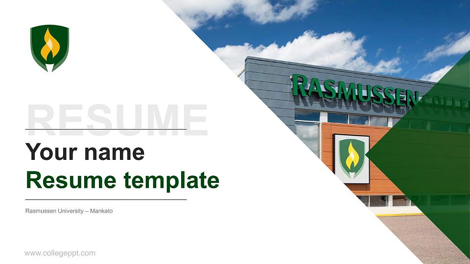 Rasmussen University – Mankato Resume PPT Template16:9 ratio PPT effect preview image
