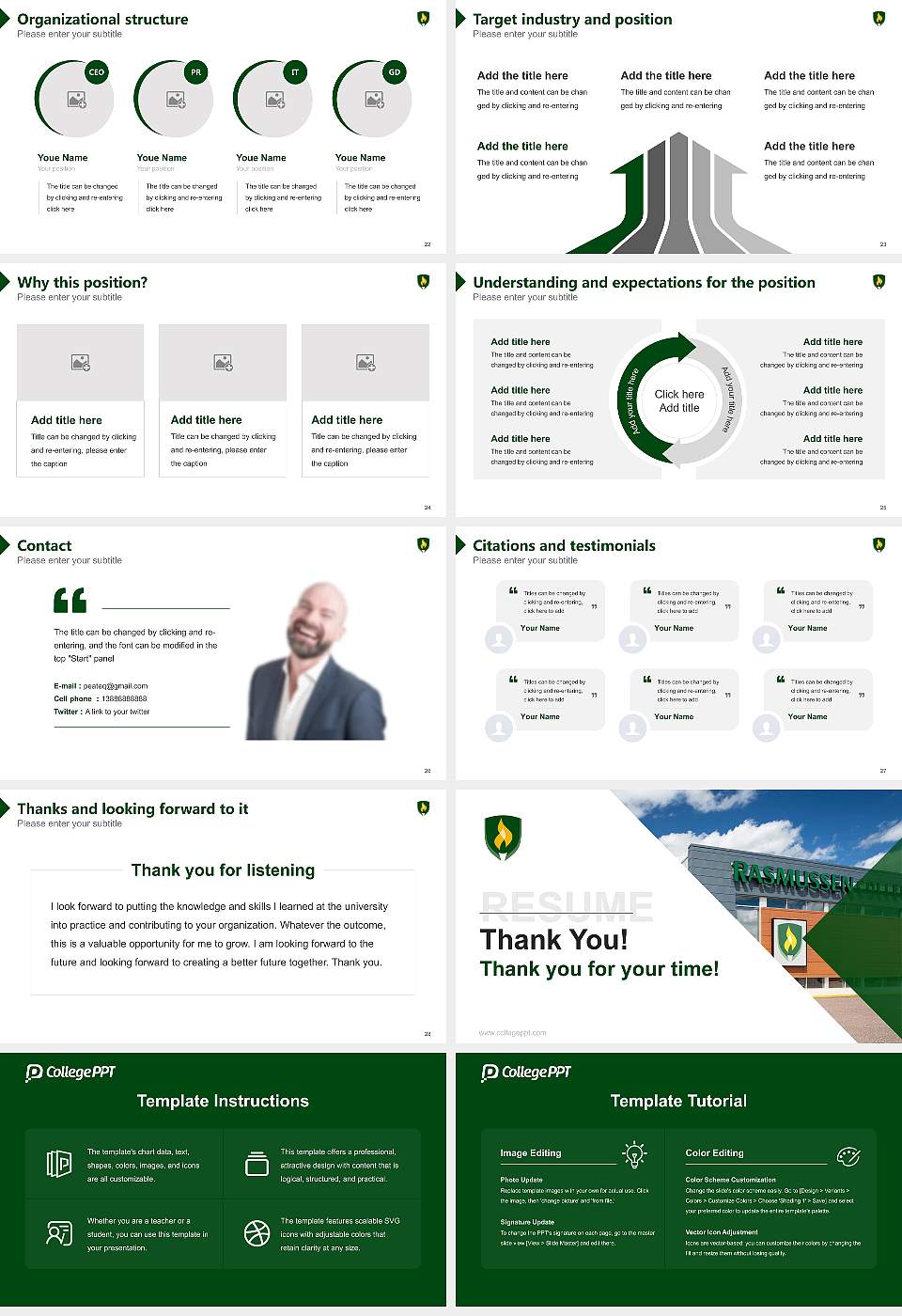 Rasmussen University – Mankato Resume PPT Template16:9 ratio PPT effect preview image4