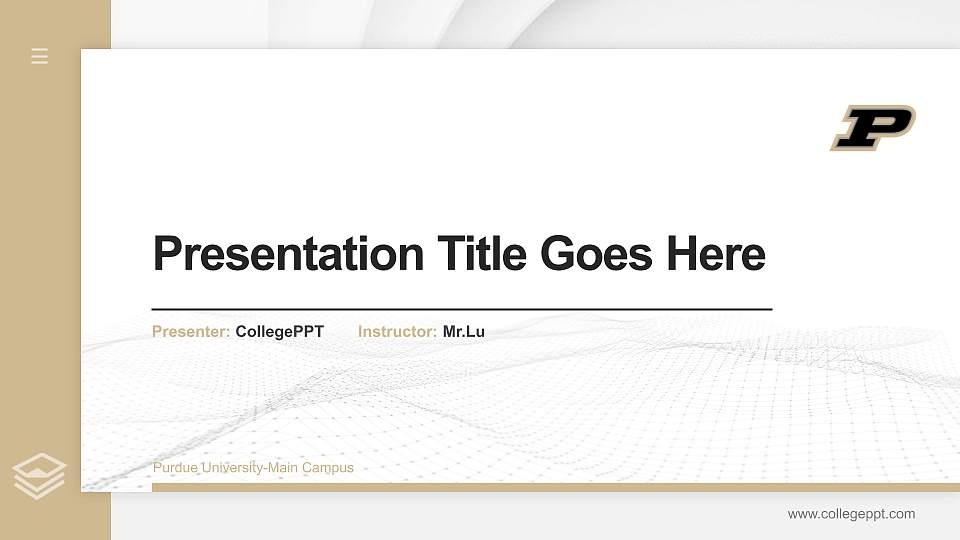 Purdue University-Main Campus Thesis Proposal/Graduation Defense PPT Template16:9 ratio PPT effect preview image