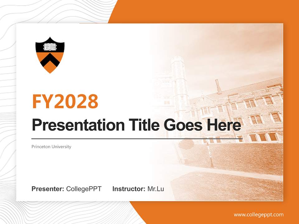 Princeton University Academic Presentation/Research Findings Report PPT Template4:3 ratio PPT effect preview image5