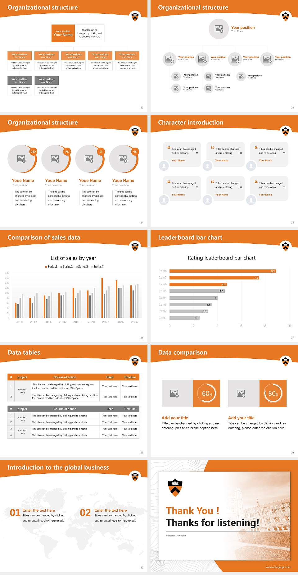 Princeton University Academic Presentation/Research Findings Report PPT Template4:3 ratio PPT effect preview image4
