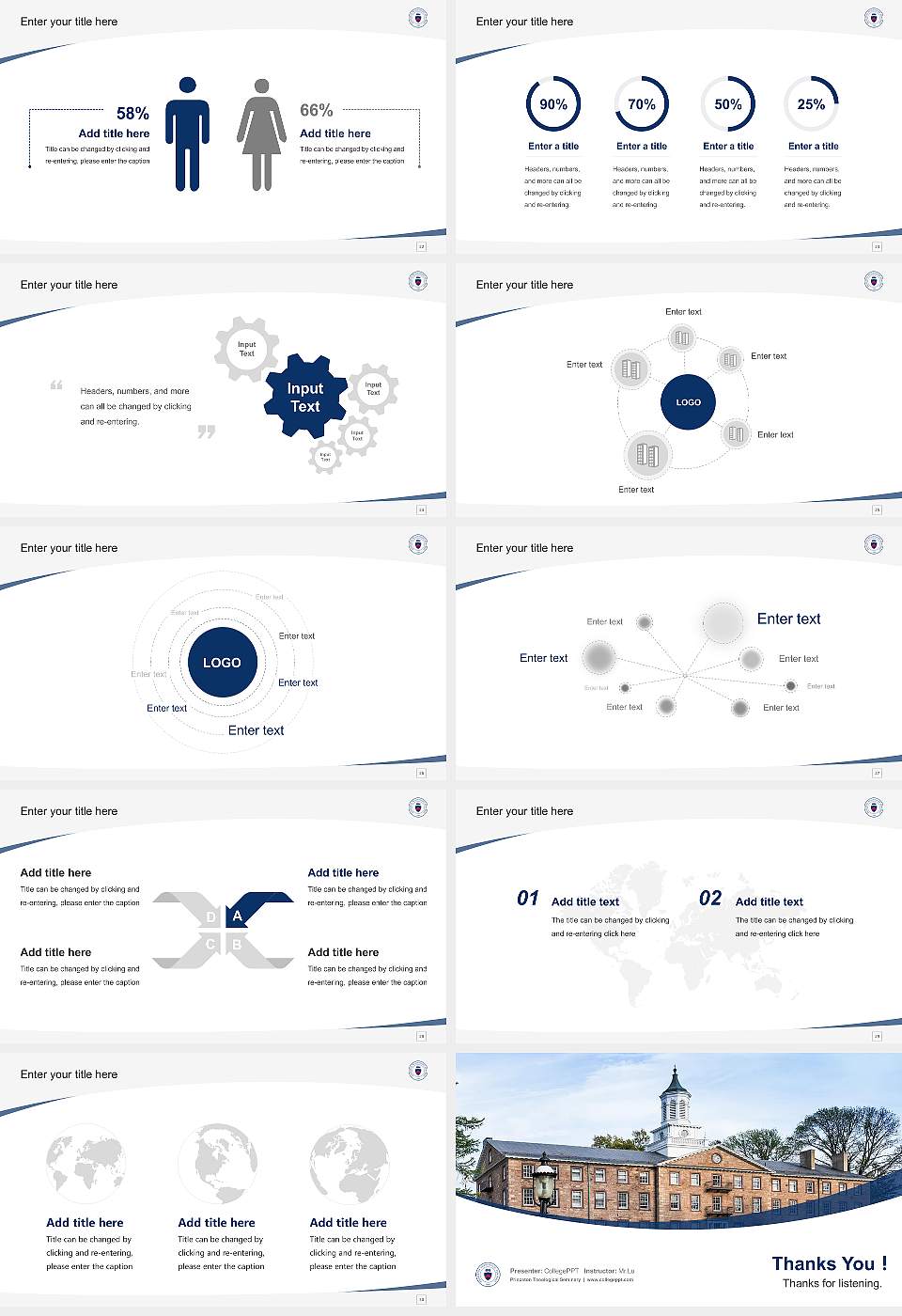 Princeton Theological Seminary Course/Courseware Creation PPT Template16:9 ratio PPT effect preview image4