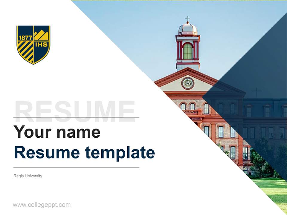 Regis University Resume PPT Template4:3 ratio PPT effect preview image5