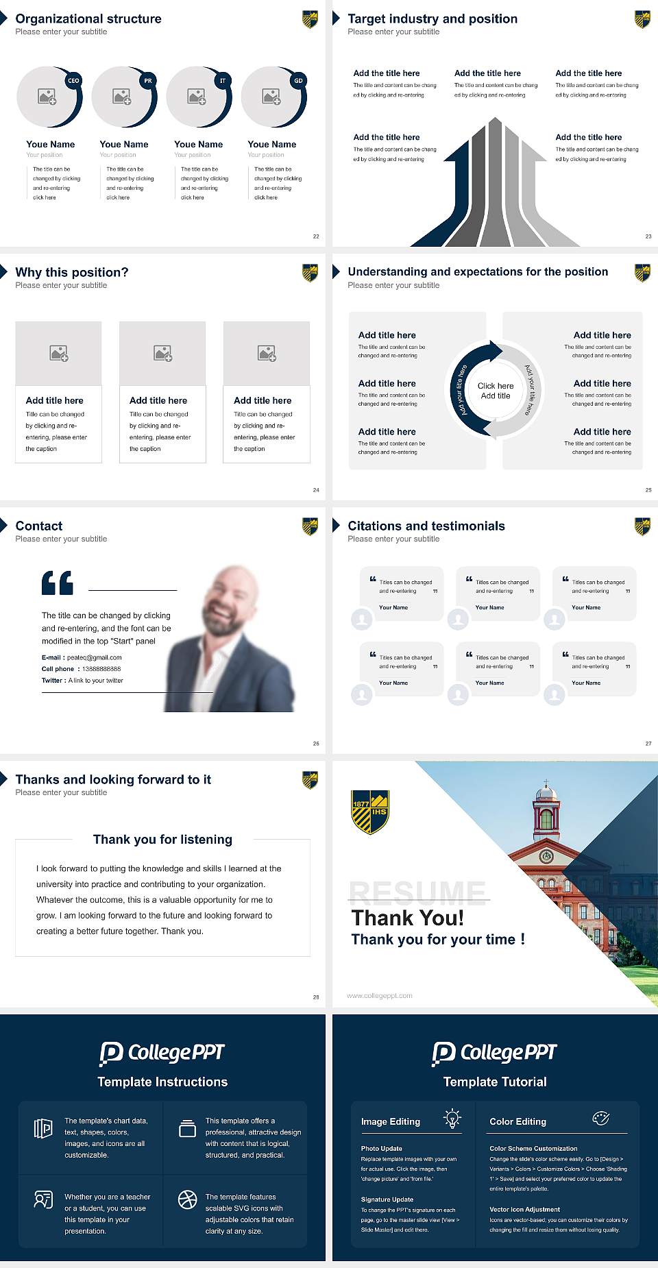 Regis University Resume PPT Template4:3 ratio PPT effect preview image4