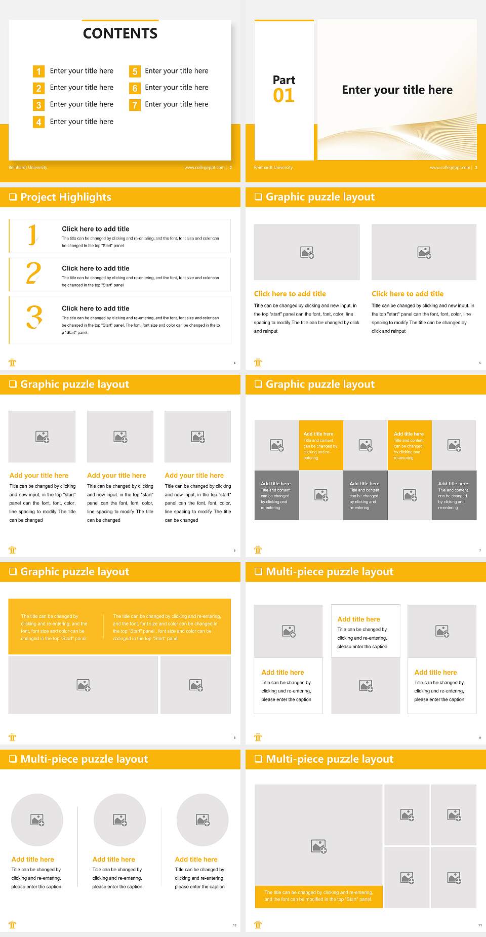Reinhardt University General Purpose PPT Template4:3 ratio PPT effect preview image2