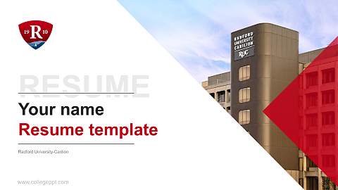 Radford University-Carilion Resume PPT Template