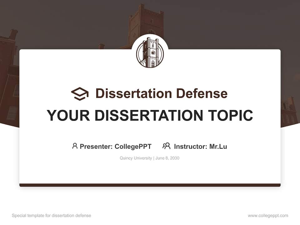 Quincy University Graduation Thesis Defense PPT Template4:3 ratio PPT effect preview image7