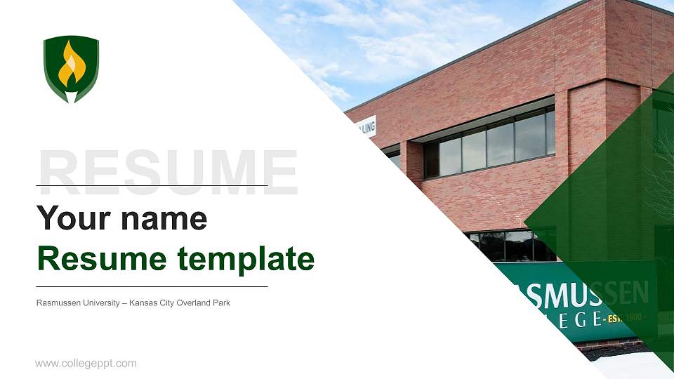 Rasmussen University – Kansas City Overland Park Resume PPT Template16:9 ratio PPT effect preview image