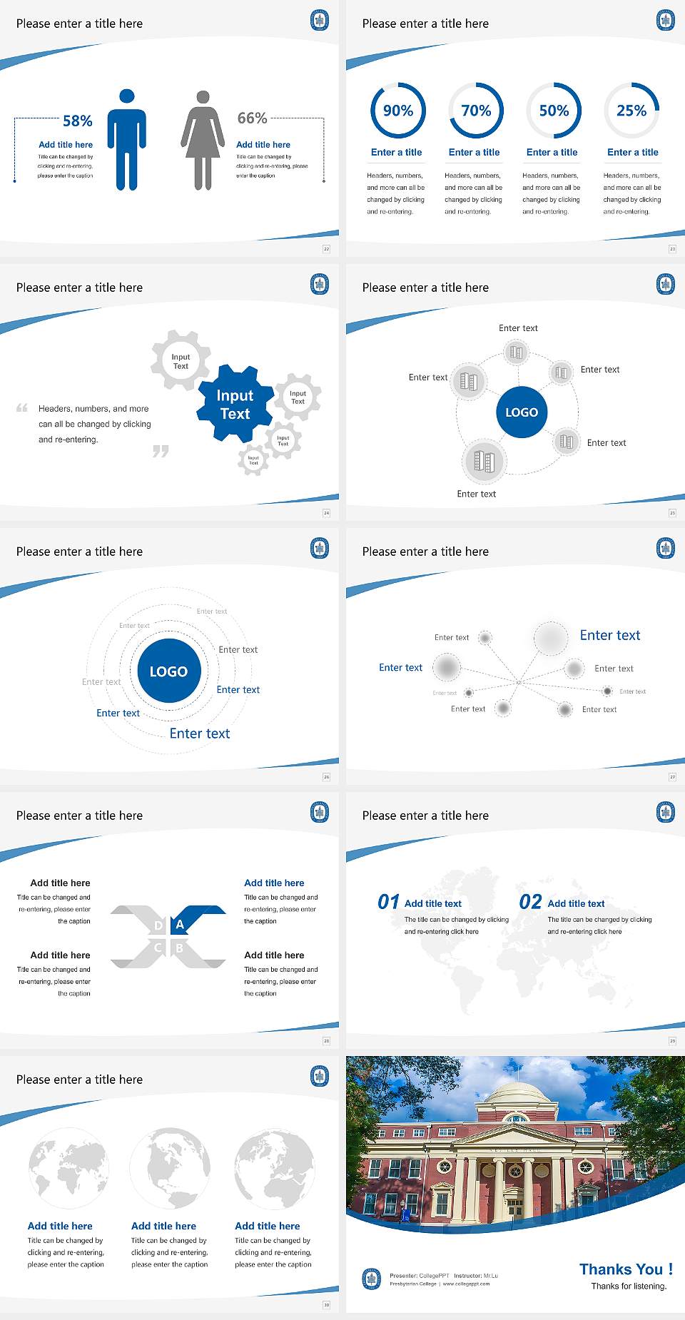 Presbyterian College Course/Courseware Creation PPT Template4:3 ratio PPT effect preview image4