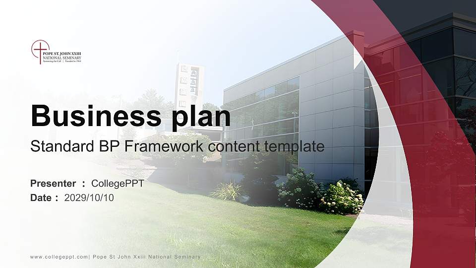 Pope St John Xxiii National Seminary Competition/Entrepreneurship Contest PPT Template16:9 ratio PPT effect preview image