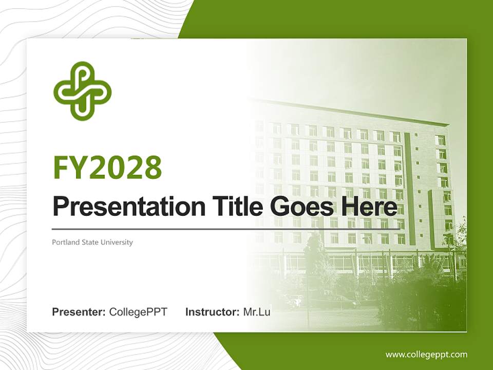 Portland State University Academic Presentation/Research Findings Report PPT Template4:3 ratio PPT effect preview image5