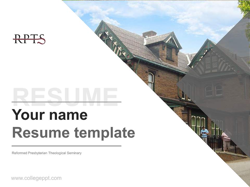 Reformed Presbyterian Theological Seminary Resume PPT Template4:3 ratio PPT effect preview image5