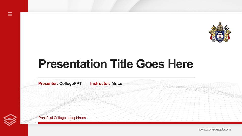 Pontifical College Josephinum Thesis Proposal/Graduation Defense PPT Template16:9 ratio PPT effect preview image