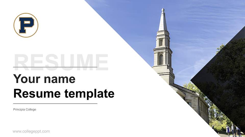 Principia College Resume PPT Template16:9 ratio PPT effect preview image