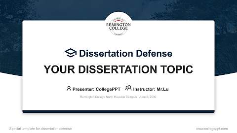 Remington College North Houston Campus Graduation Thesis Defense PPT Template