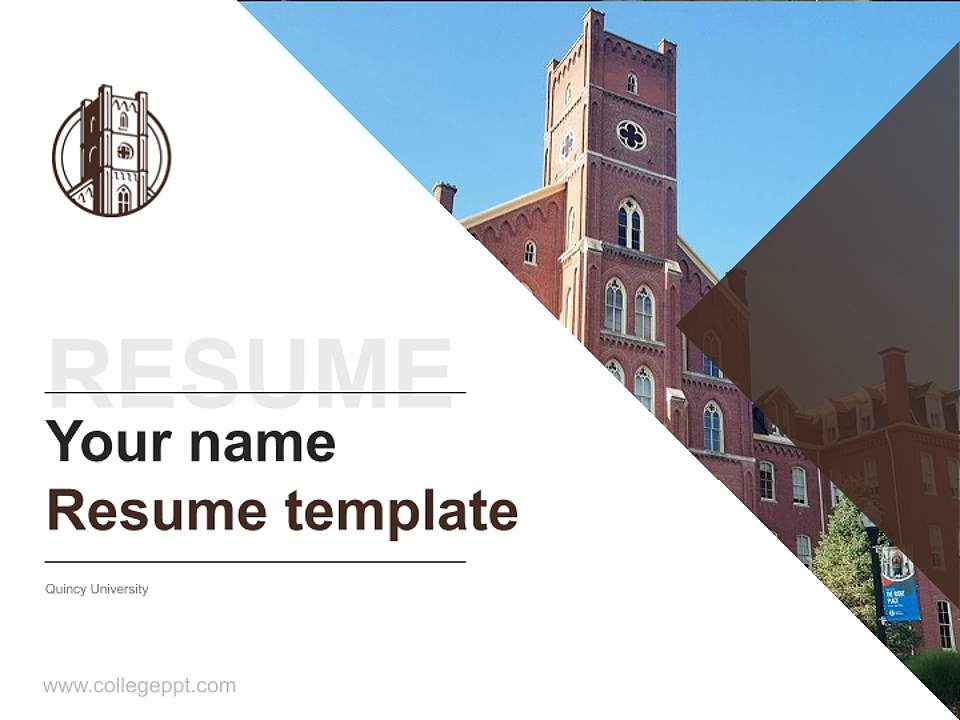 Quincy University Resume PPT Template4:3 ratio PPT effect preview image5