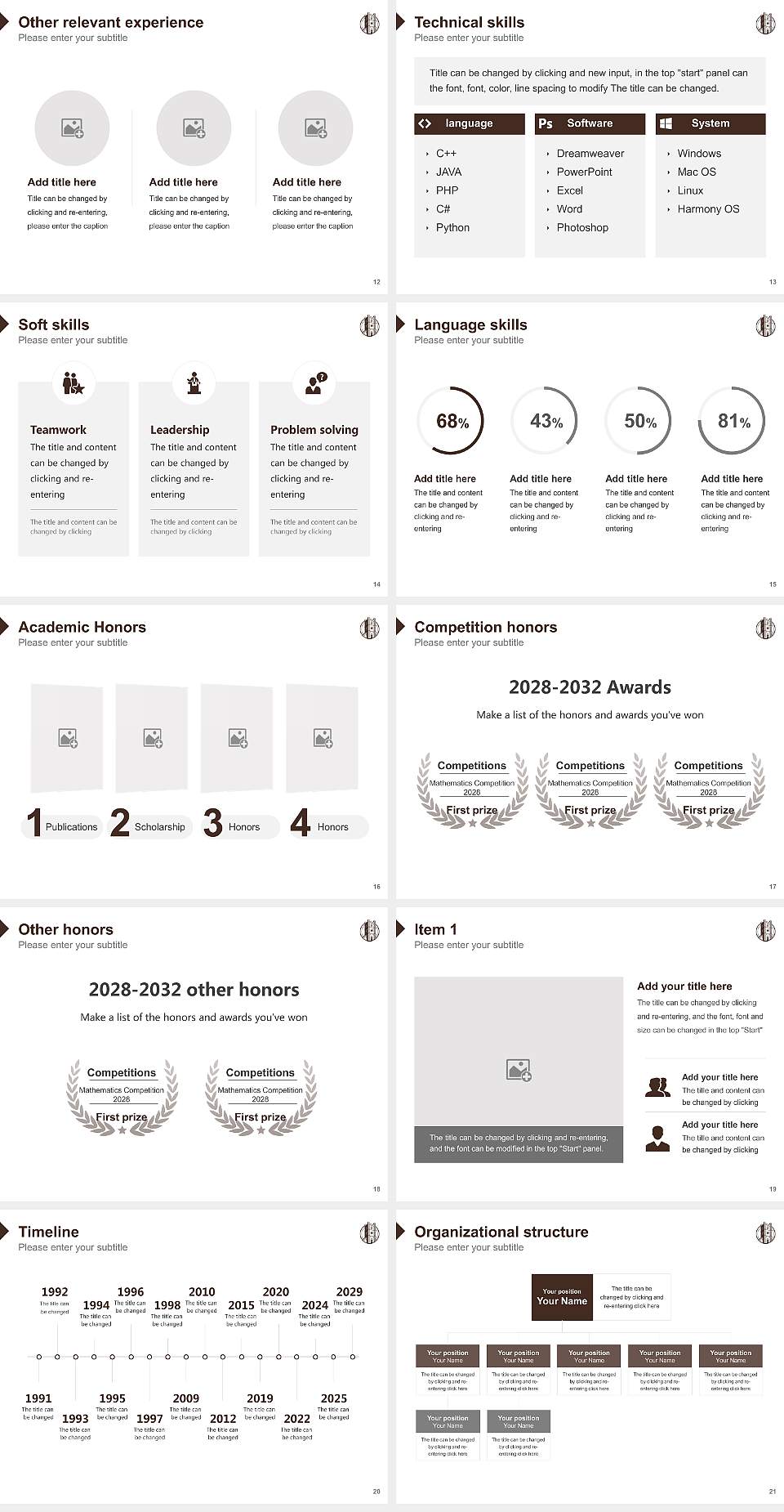 Quincy University Resume PPT Template4:3 ratio PPT effect preview image3