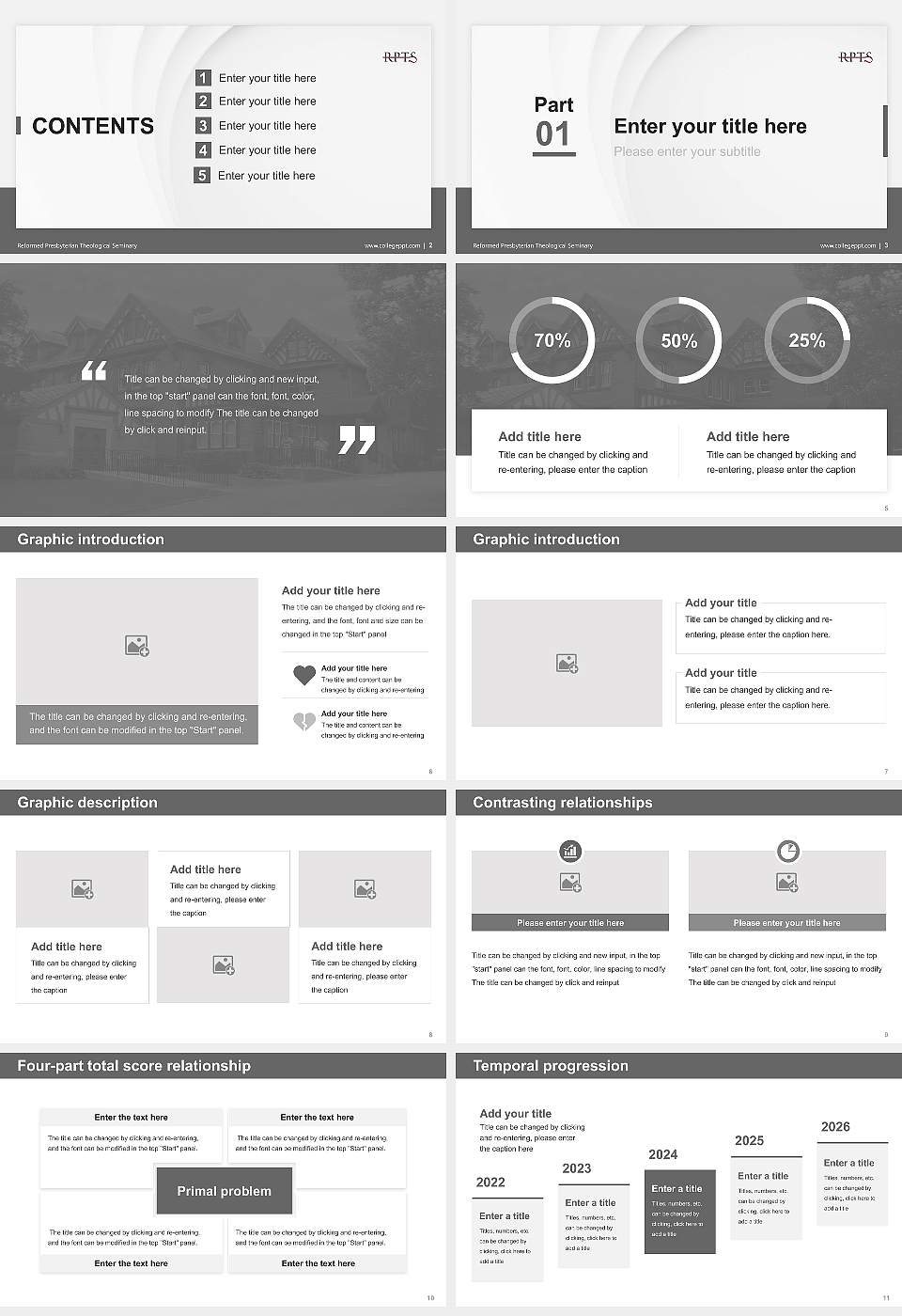 Reformed Presbyterian Theological Seminary Thesis Proposal/Graduation Defense PPT Template16:9 ratio PPT effect preview image2