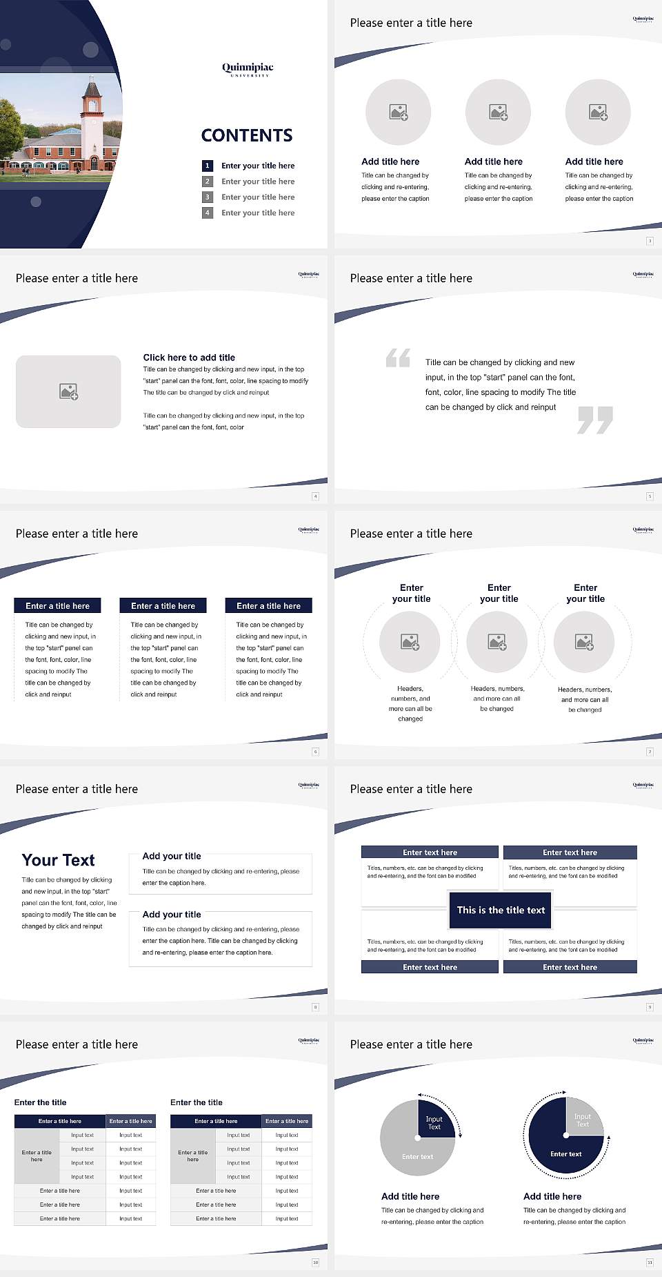 Quinnipiac University Course/Courseware Creation PPT Template4:3 ratio PPT effect preview image2