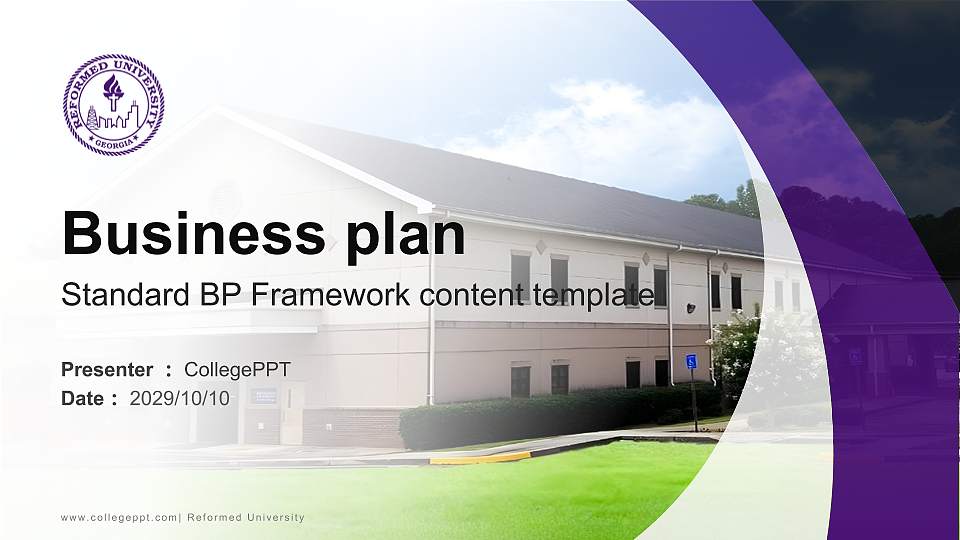 Reformed University Competition/Entrepreneurship Contest PPT Template16:9 ratio PPT effect preview image