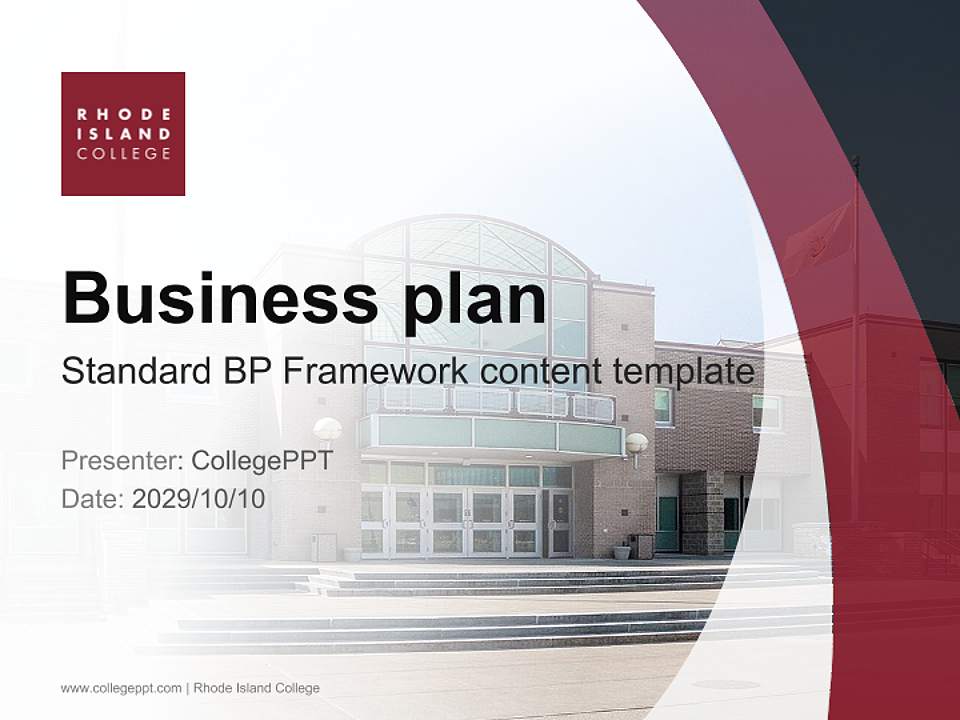 Rhode Island College Competition/Entrepreneurship Contest PPT Template4:3 ratio PPT effect preview image9