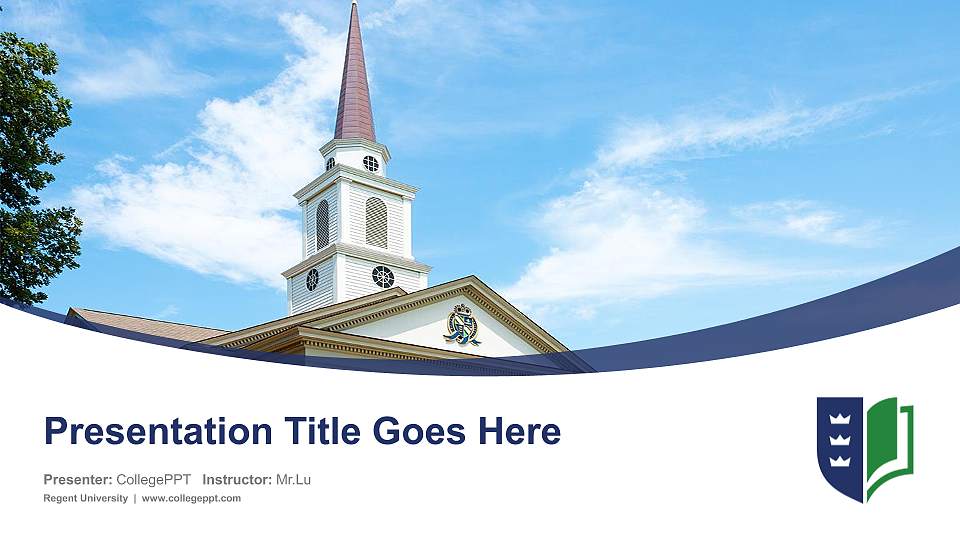 Regent University Course/Courseware Creation PPT Template16:9 ratio PPT effect preview image