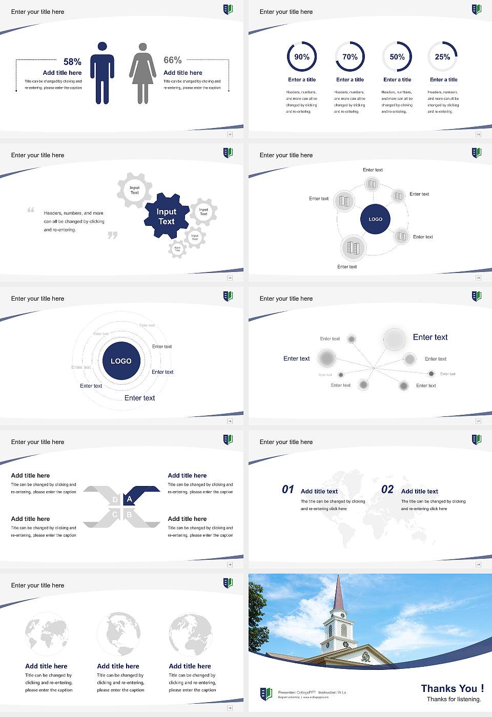 Regent University Course/Courseware Creation PPT Template16:9 ratio PPT effect preview image4