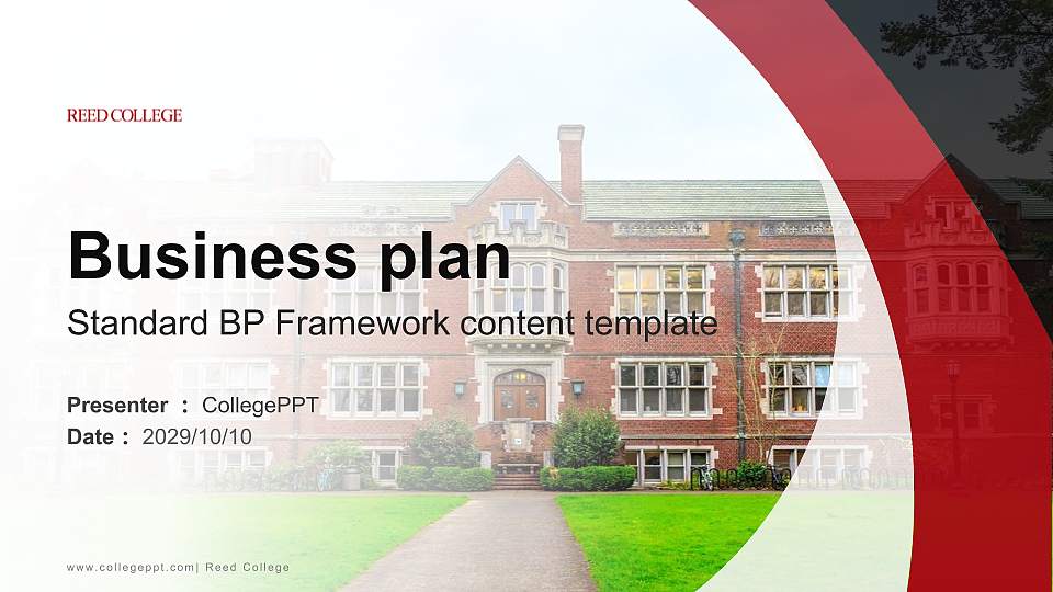 Reed College Competition/Entrepreneurship Contest PPT Template16:9 ratio PPT effect preview image