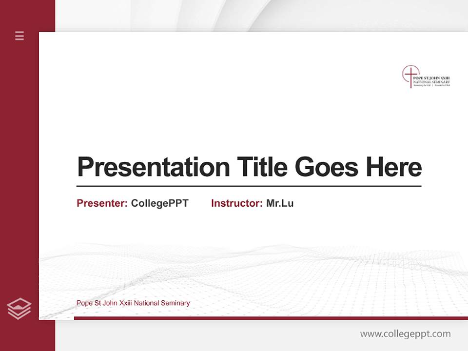Pope St John Xxiii National Seminary Thesis Proposal/Graduation Defense PPT Template4:3 ratio PPT effect preview image5