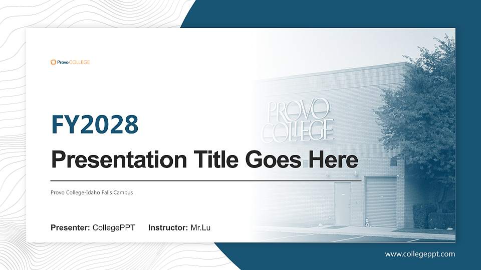 Provo College-Idaho Falls Campus Academic Presentation/Research Findings Report PPT Template16:9 ratio PPT effect preview image