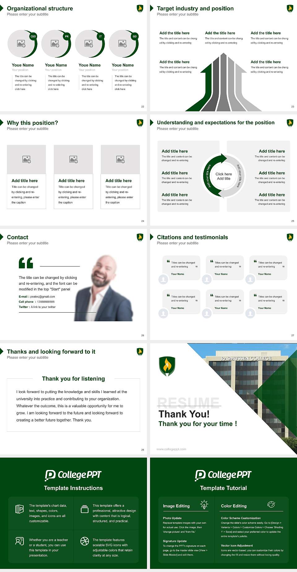 Rasmussen College Resume PPT Template4:3 ratio PPT effect preview image4