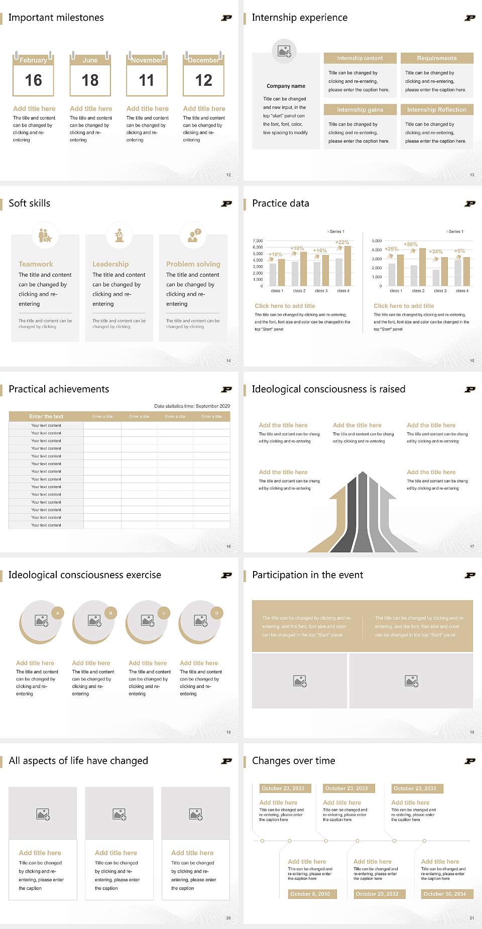 Purdue University-Main Campus National Scholarship Defense PPT Template4:3 ratio PPT effect preview image3