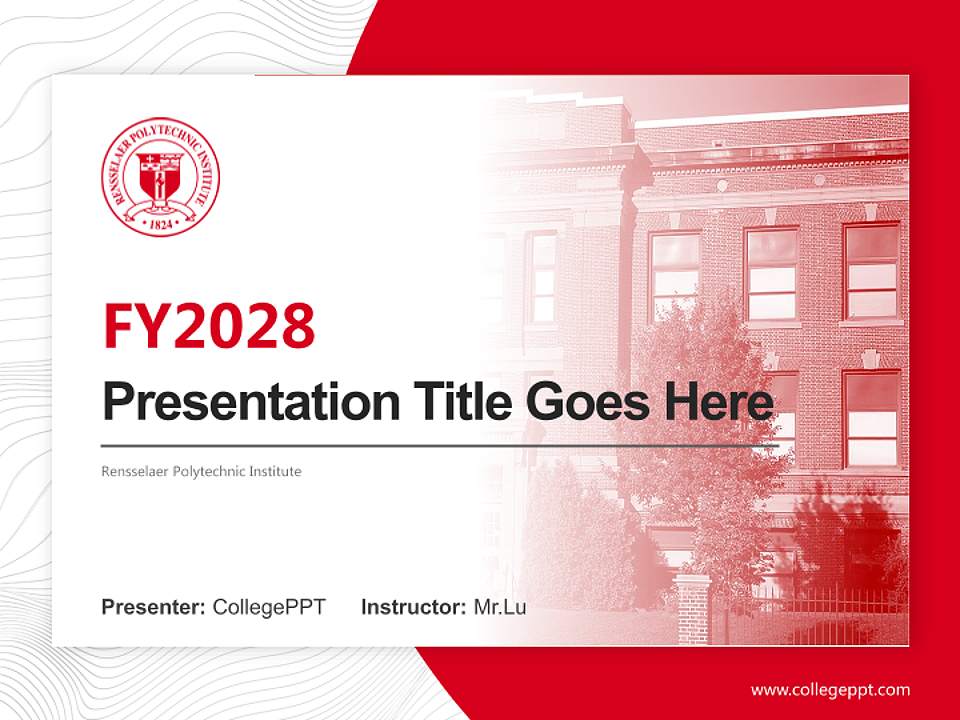 Rensselaer Polytechnic Institute Academic Presentation/Research Findings Report PPT Template4:3 ratio PPT effect preview image5