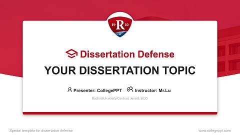 Radford University-Carilion Graduation Thesis Defense PPT Template