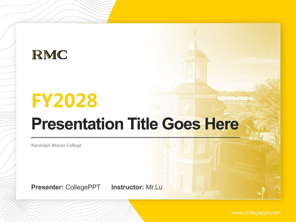 Randolph-Macon College Academic Presentation/Research Findings Report PPT Template4:3 ratio PPT effect preview image5
