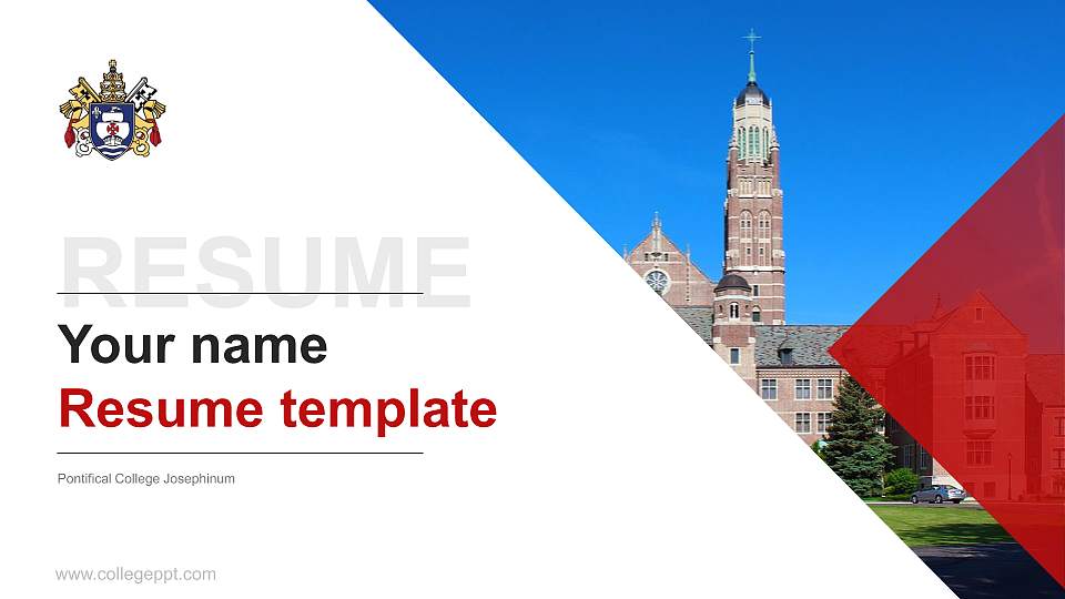 Pontifical College Josephinum Resume PPT Template16:9 ratio PPT effect preview image