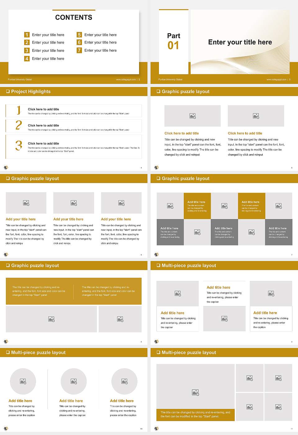 Purdue University Global General Purpose PPT Template16:9 ratio PPT effect preview image2