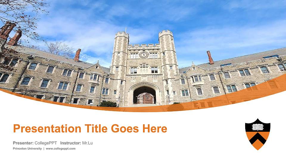 Princeton University Course/Courseware Creation PPT Template16:9 ratio PPT effect preview image
