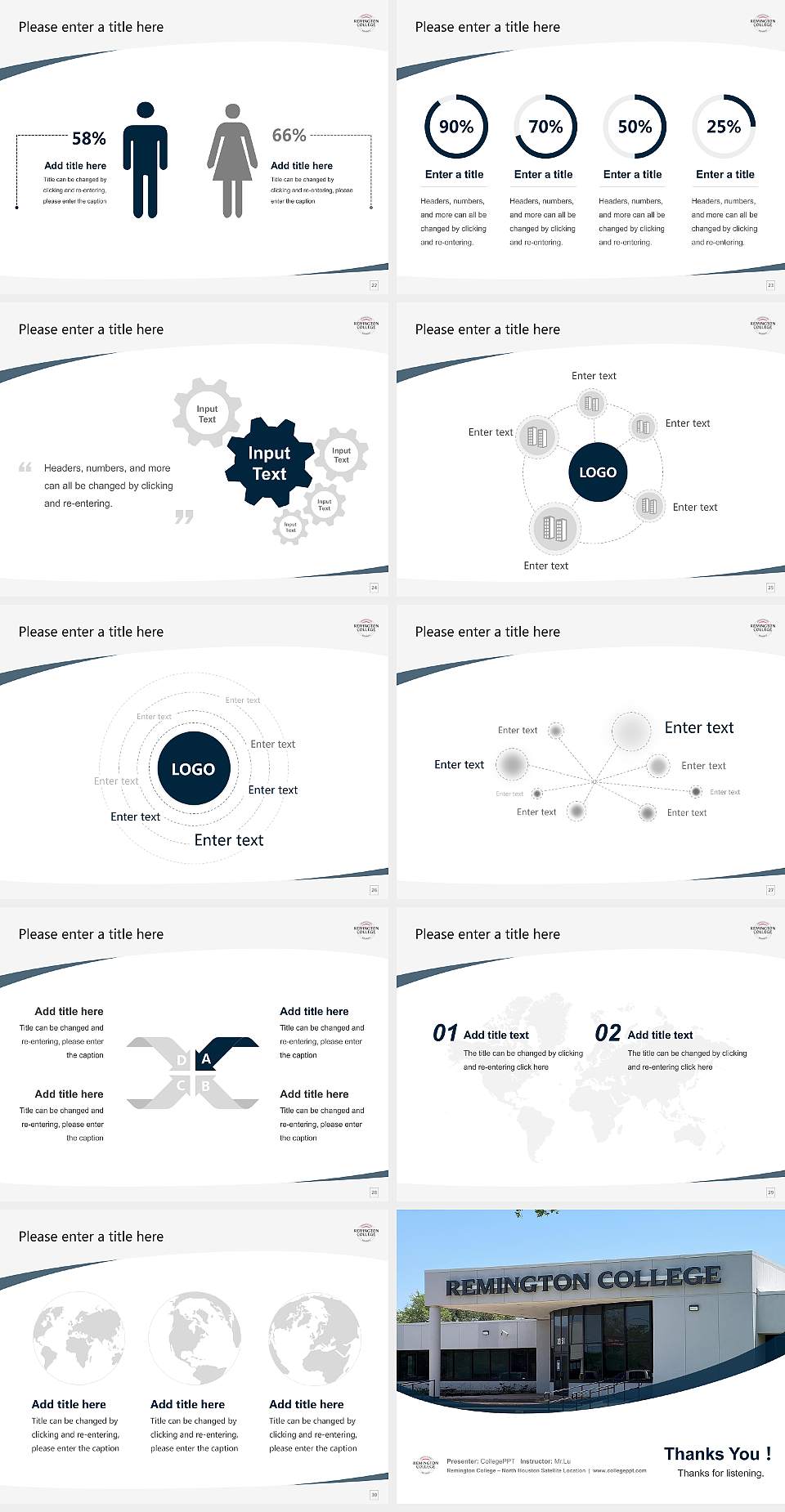 Remington College – North Houston Satellite Location Course/Courseware Creation PPT Template4:3 ratio PPT effect preview image4