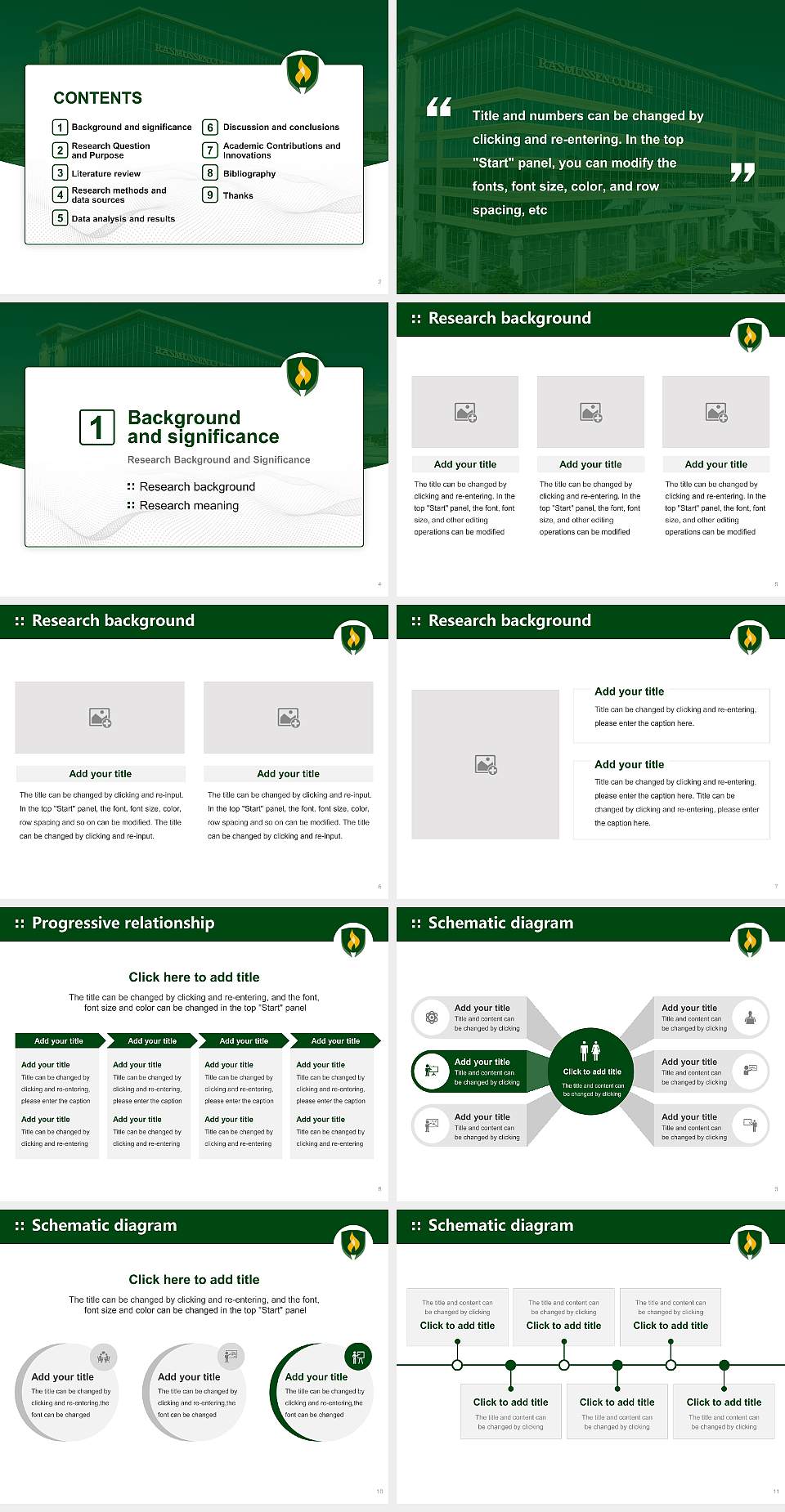 Rasmussen University – Bloomington Graduation Thesis Defense PPT Template4:3 ratio PPT effect preview image2