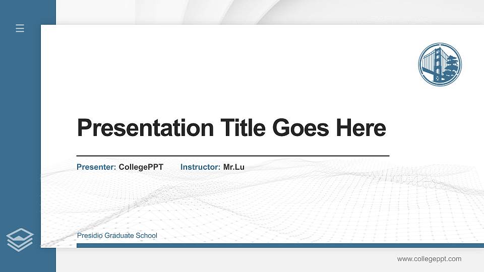Presidio Graduate School Thesis Proposal/Graduation Defense PPT Template16:9 ratio PPT effect preview image