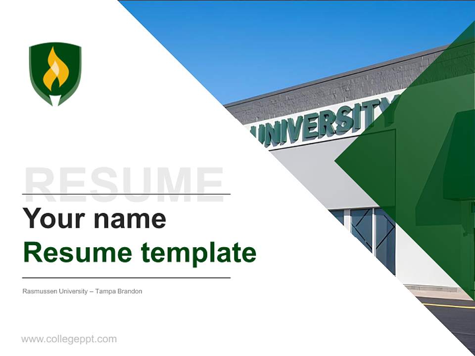 Rasmussen University – Tampa Brandon Resume PPT Template4:3 ratio PPT effect preview image5