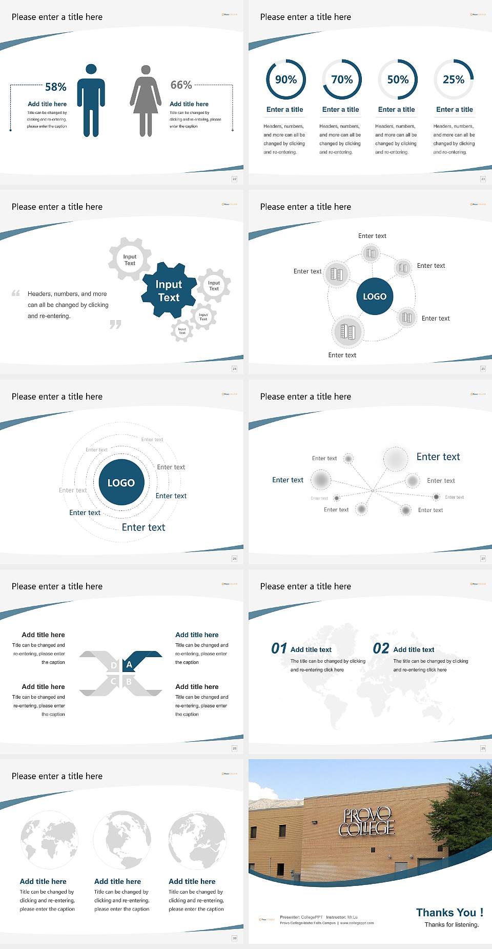 Provo College-Idaho Falls Campus Course/Courseware Creation PPT Template4:3 ratio PPT effect preview image4