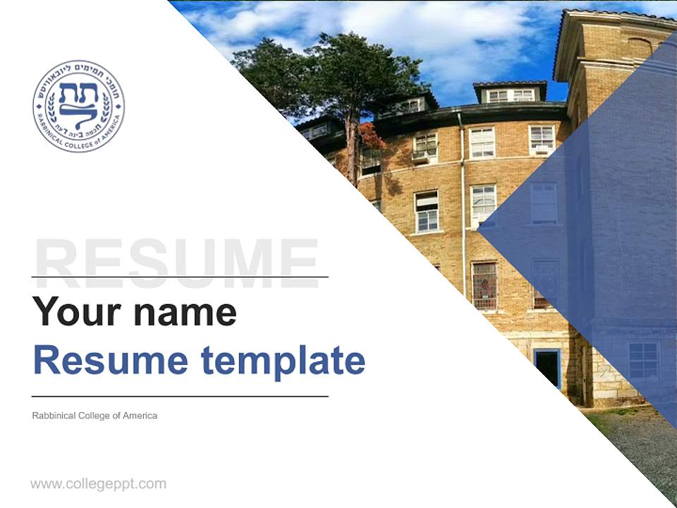Rabbinical College of America Resume PPT Template4:3 ratio PPT effect preview image5