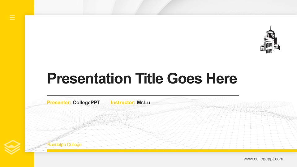 Randolph College Thesis Proposal/Graduation Defense PPT Template16:9 ratio PPT effect preview image