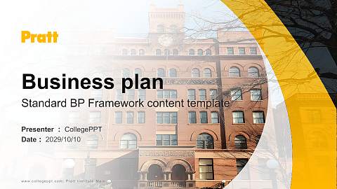 Pratt Institute-Main Competition/Entrepreneurship Contest PPT Template